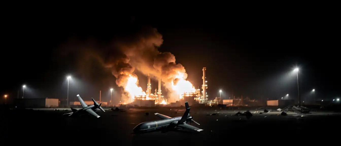 Огонь под прицелом: Ильский нефтезавод в Краснодарском крае пострадал от атаки беспилотников