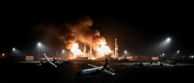 Огонь под прицелом: Ильский нефтезавод в Краснодарском крае пострадал от атаки беспилотников